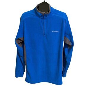 Columbia Lightweight Fleece 1/4 Zip Pullover Men's L Blue Gray Long Sleeve